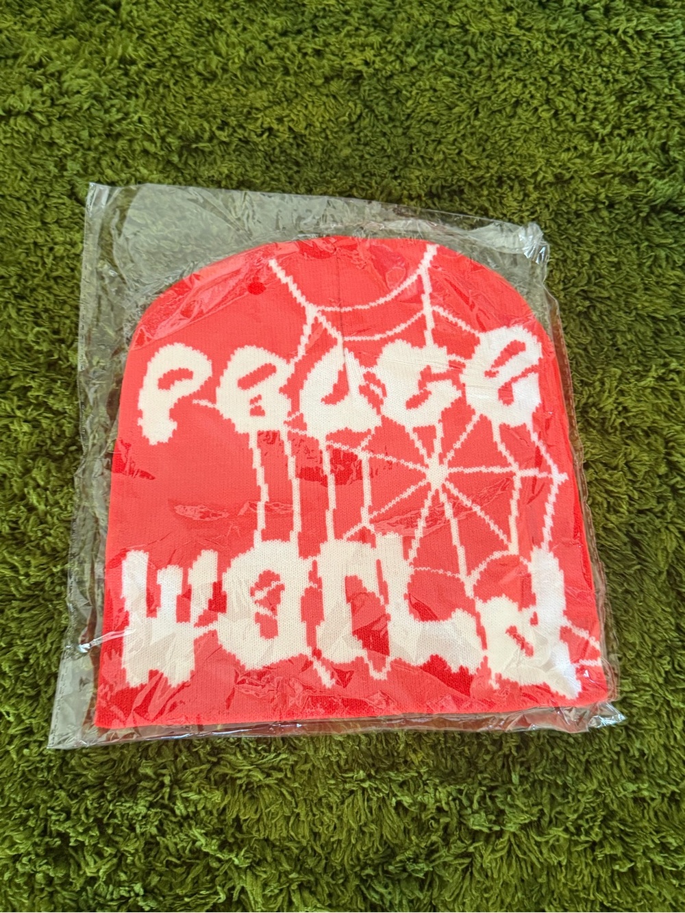 Red 'Dream World' Knit Beanie Hat - Brand: